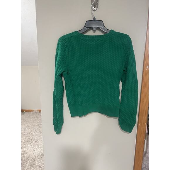 Liz Clairborne M Kelly Green Knit Cardigan Long Sleeve Sweater Button Up VNeck - Picture 3 of 6
